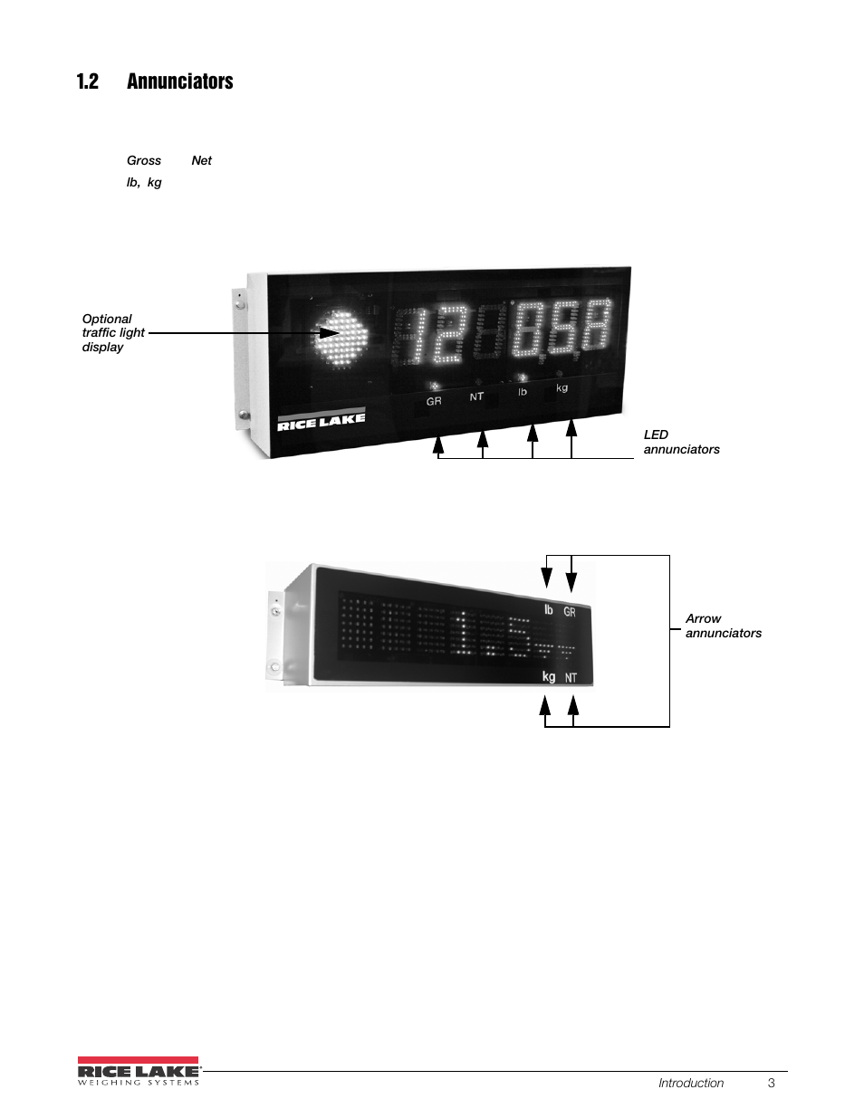 2 annunciators | Rice Lake SURVIVOR LaserLight Series Stop/Go Remote Displays - Installation & Operation Manual User Manual | Page 7 / 48