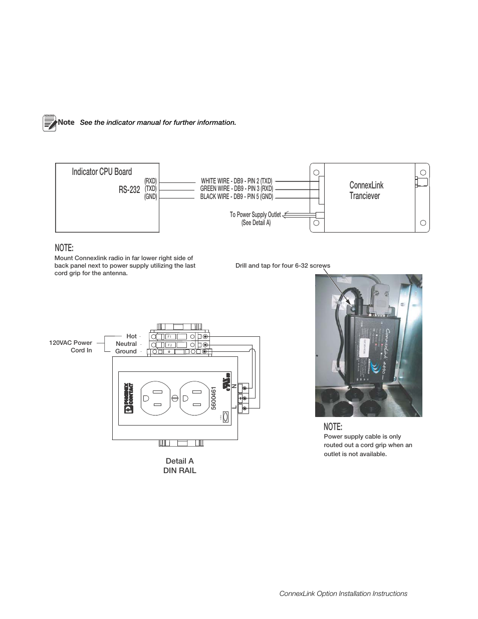 Connexlink tranciever, Rs-232 | Rice Lake SURVIVOR LaserLight Series Remote Display - ConnexLink Wireless Radio 900 MHZ Installation User Manual | Page 5 / 6