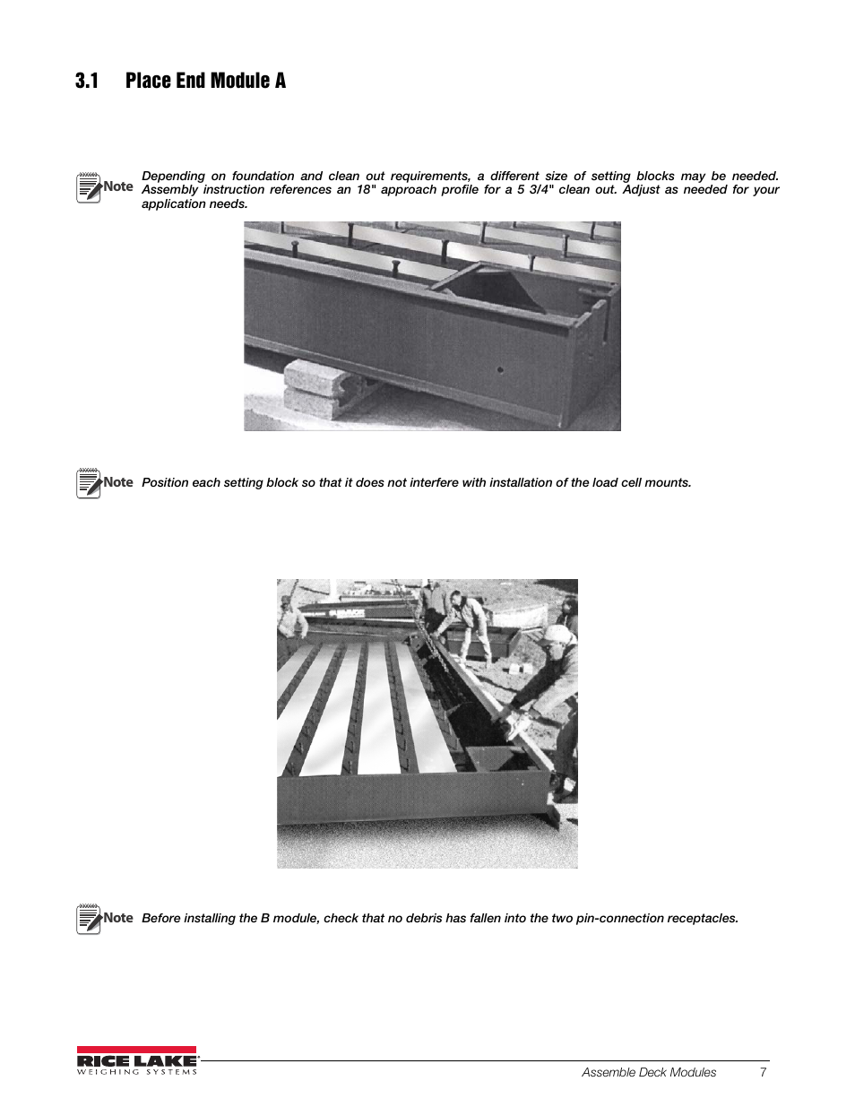 1 place end module a | Rice Lake SURVIVOR OTR Steel Deck User Manual | Page 11 / 38