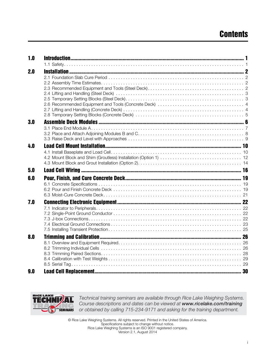 Rice Lake SURVIVOR OTR Steel Deck User Manual | Page 3 / 38