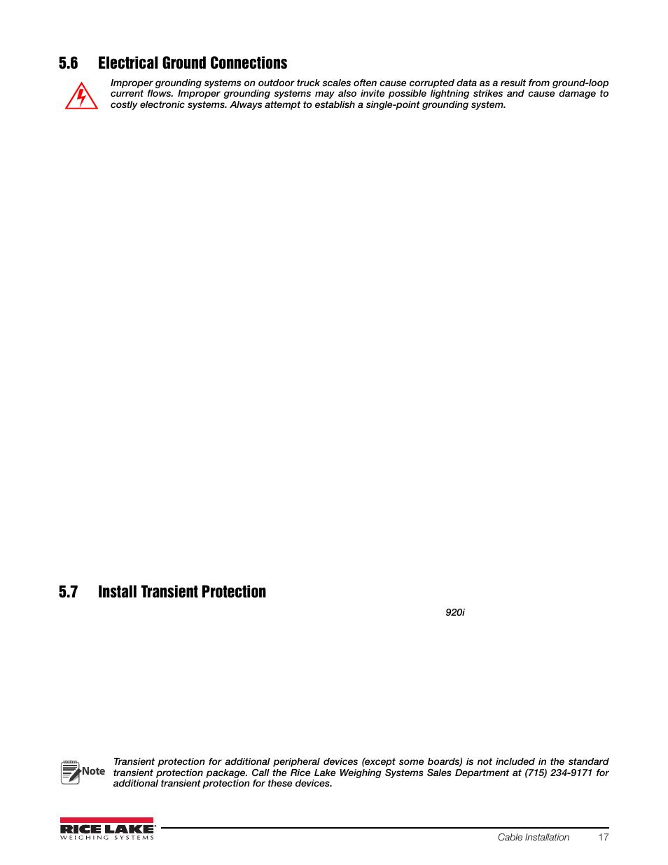 6 electrical ground connections, 7 install transient protection | Rice Lake SURVIVOR PT Series User Manual | Page 21 / 32