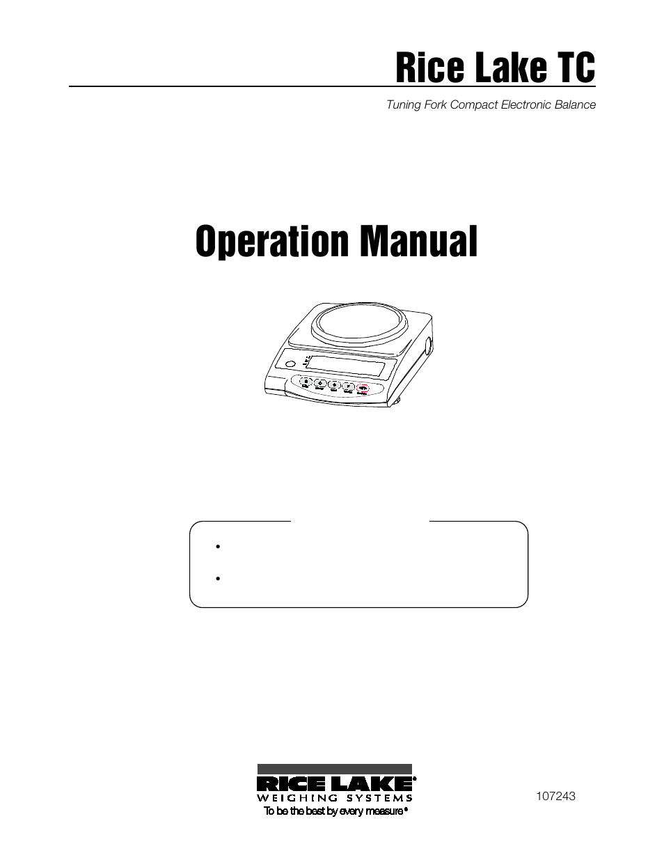 Rice Lake TC Series, Rice Lake Weighing Systems - Operation Manual User Manual | 42 pages