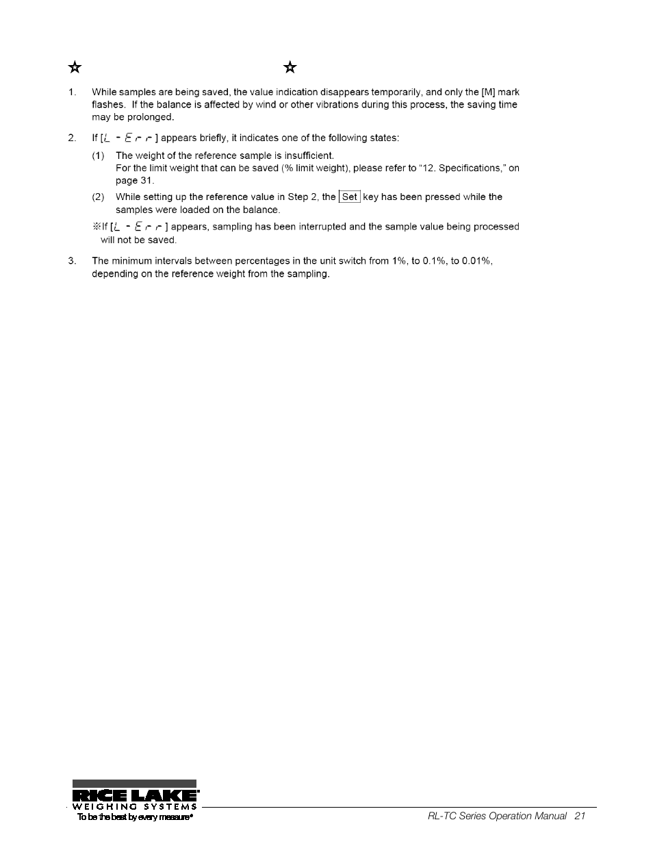 Key points of the procedure | Rice Lake TC Series, Rice Lake Weighing Systems - Operation Manual User Manual | Page 26 / 42