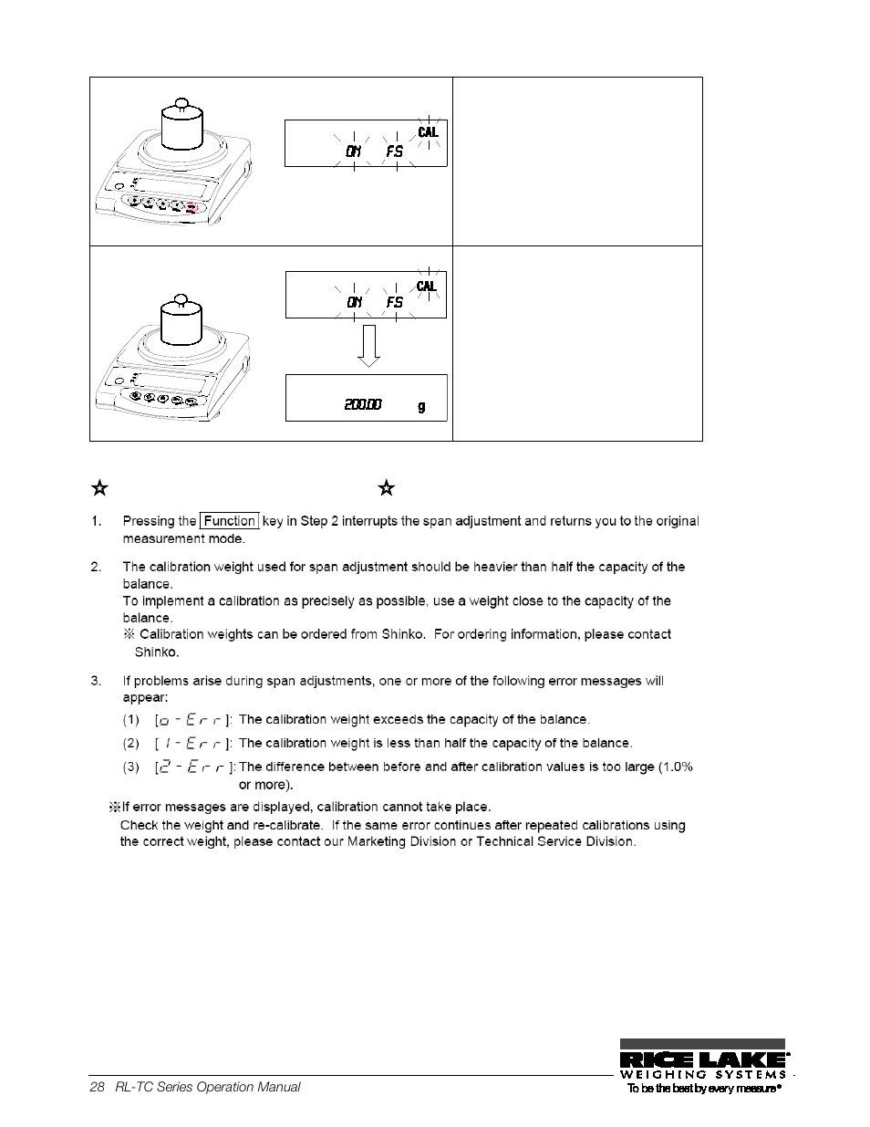 Calibrating the balance (cont.), Key points of the procedure | Rice Lake TC Series, Rice Lake Weighing Systems - Operation Manual User Manual | Page 33 / 42