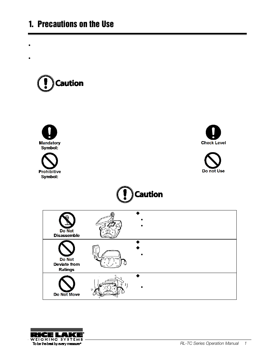 Precautions on the use, Recommended | Rice Lake TC Series, Rice Lake Weighing Systems - Operation Manual User Manual | Page 6 / 42