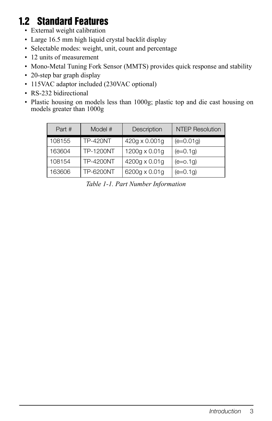 2 standard features | Rice Lake TP Series, Rice Lake Weighing Systems - Software Development Kit User Manual | Page 7 / 20
