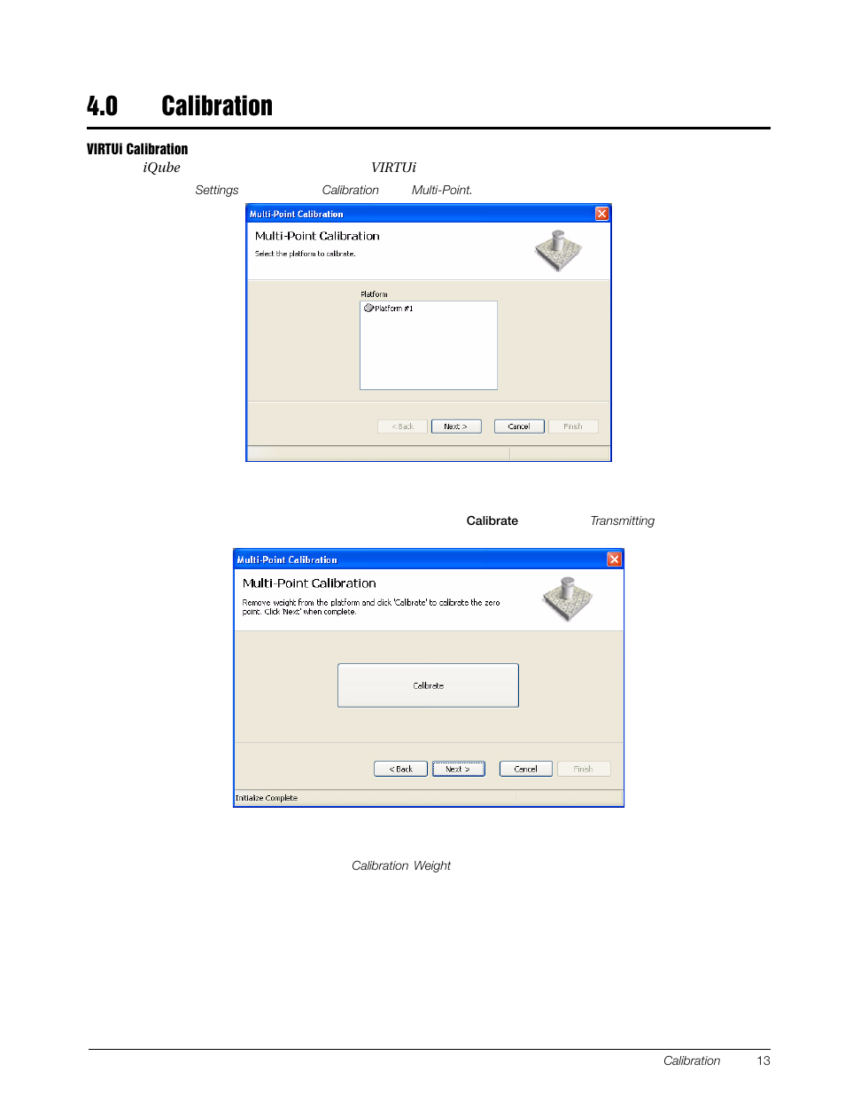 0 calibration, Calibration | Rice Lake Tracer AVi - v1.0 User Manual | Page 17 / 22