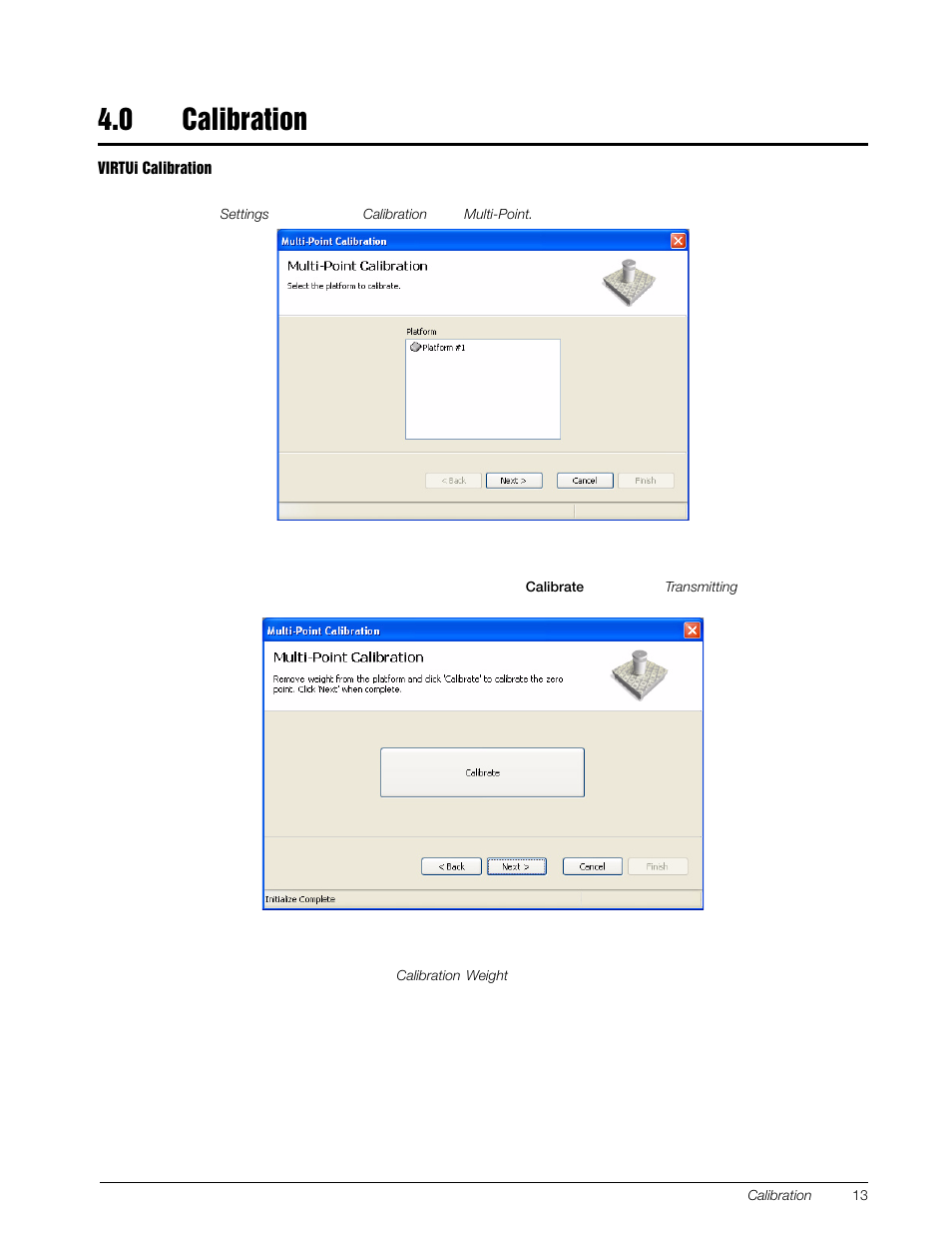 0 calibration, Calibration | Rice Lake Tracer AVi - v2.0 User Manual | Page 17 / 22
