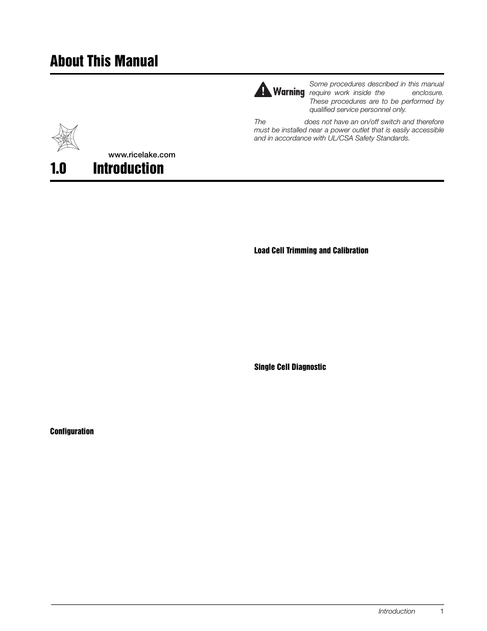 0 introduction, About this manual 1.0, Introduction | About this manual | Rice Lake Tracer AVi - v2.0 User Manual | Page 5 / 22