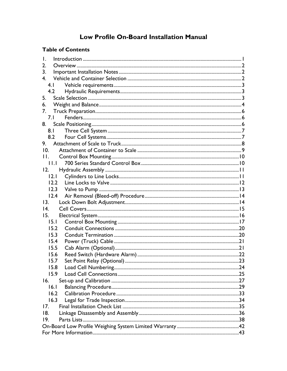Low profile on-board installation manual | Rice Lake TradeRoute HL Series - Low Profile Installation and Setup for Models from 2011 and Older 128406 User Manual | Page 3 / 48