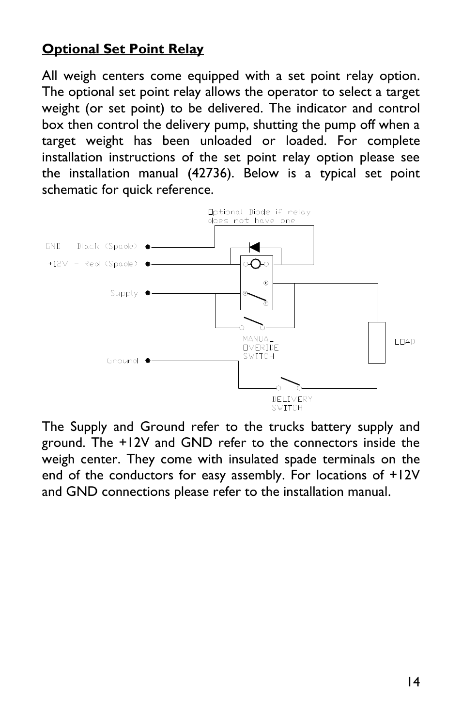 Optional set point relay | Rice Lake TradeRoute HL Series - Low Profile Operators Manual for Models from 2011 and Older 127465 User Manual | Page 17 / 44