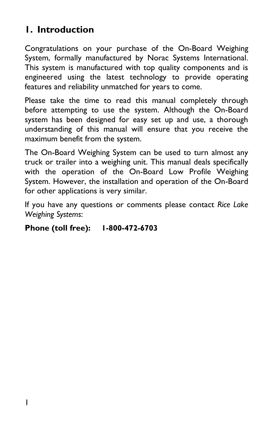 Introduction | Rice Lake TradeRoute HL Series - Low Profile Operators Manual for Models from 2011 and Older 127465 User Manual | Page 4 / 44