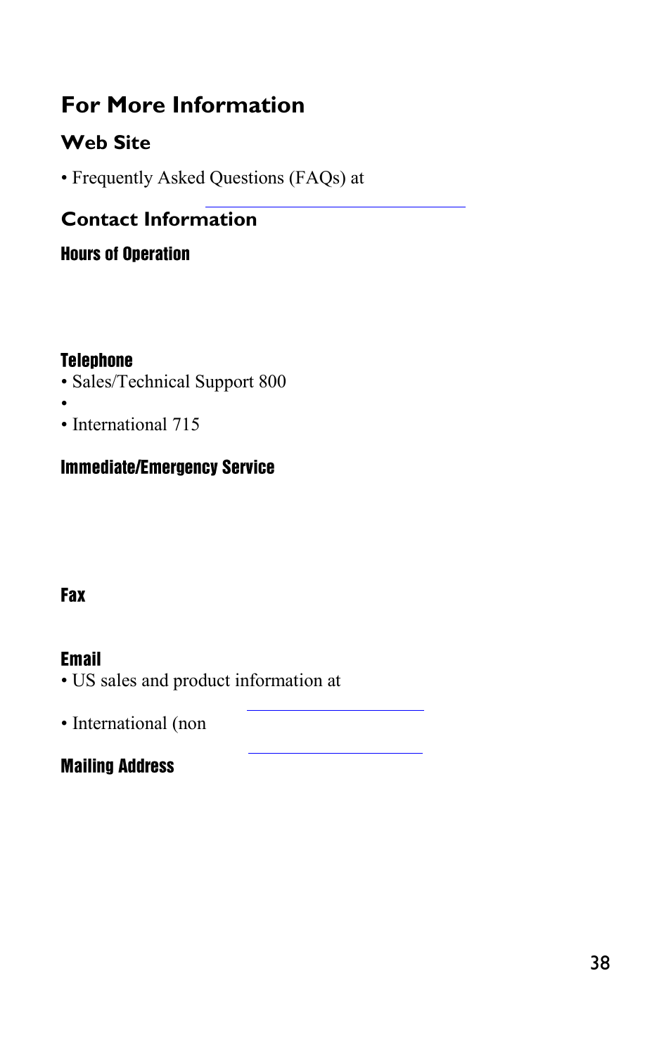 For more information, Web site, Contact information | Rice Lake TradeRoute HL Series - Low Profile Operators Manual for Models from 2011 and Older 127465 User Manual | Page 41 / 44