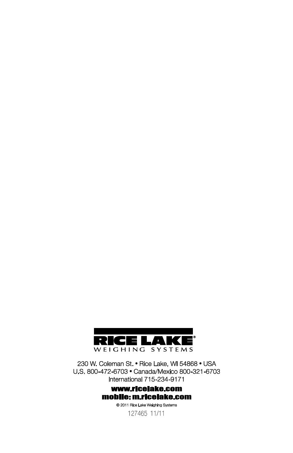 Rice Lake TradeRoute HL Series - Low Profile Operators Manual for Models from 2011 and Older 127465 User Manual | Page 44 / 44