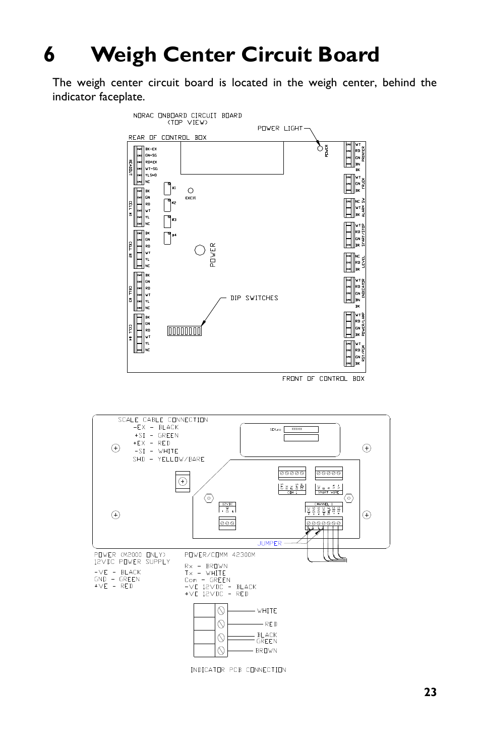 6 weigh center circuit board, 6weigh center circuit board | Rice Lake TradeRoute HL Series - M2000 Scale User Manual | Page 27 / 49