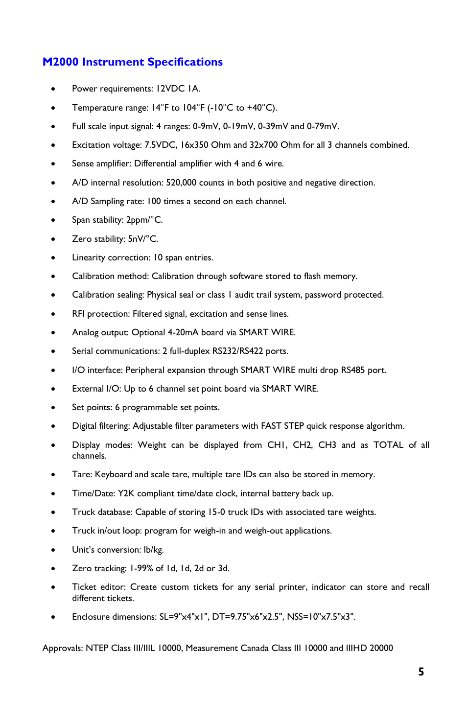 Rice Lake TradeRoute HL Series - M2000 Scale User Manual | Page 9 / 49