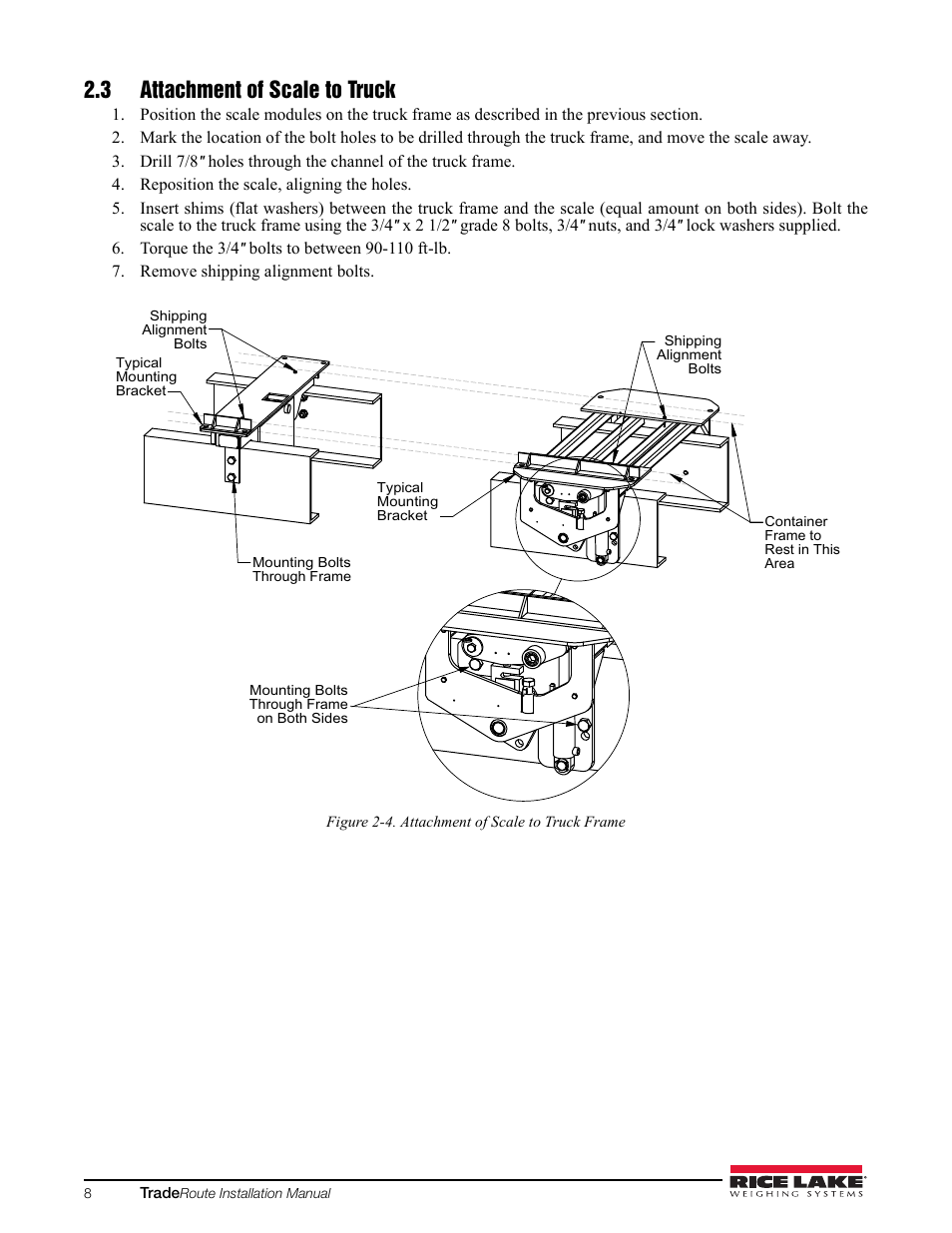 3 attachment of scale to truck | Rice Lake TradeRoute HL Series - Installation and Service Manual (Legal-for-Trade) User Manual | Page 12 / 54