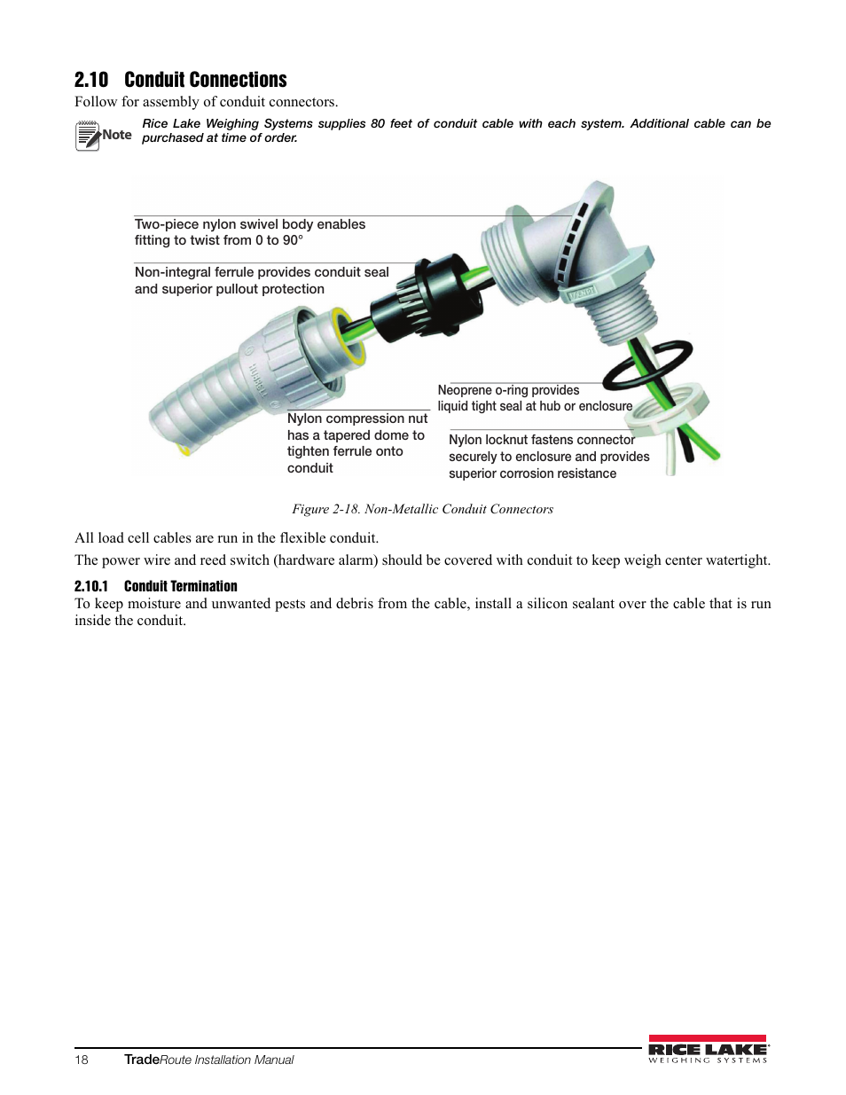 10 conduit connections, 1 conduit termination | Rice Lake TradeRoute HL Series - Installation and Service Manual (Legal-for-Trade) User Manual | Page 22 / 54