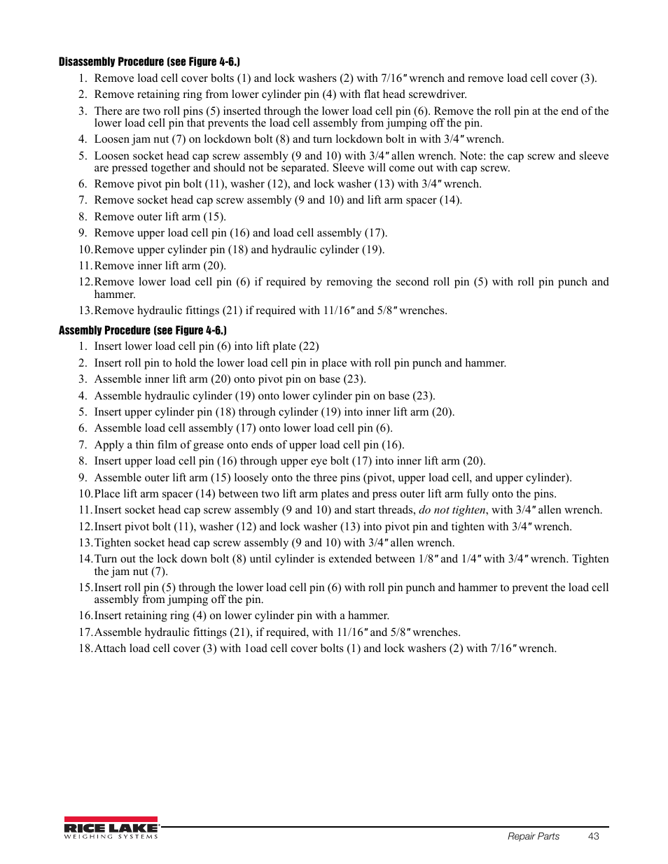 Rice Lake TradeRoute HL Series - Installation and Service Manual (Legal-for-Trade) User Manual | Page 47 / 54