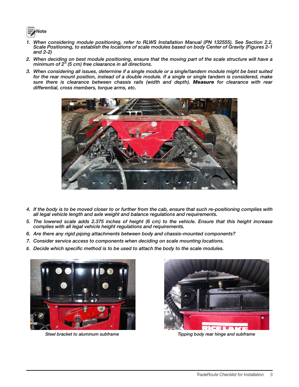 Rice Lake TradeRoute HL Series - Installation Checklist User Manual | Page 3 / 4