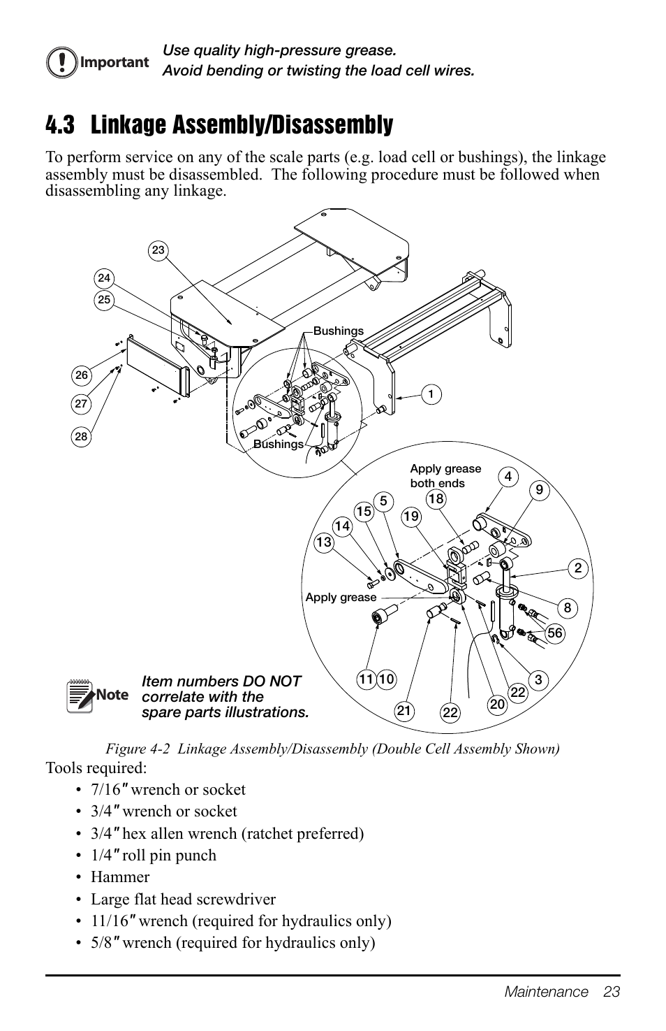 3 linkage assembly/disassembly | Rice Lake TradeRoute HL Series - Operation Manual (Legal-for-Trade) User Manual | Page 27 / 48