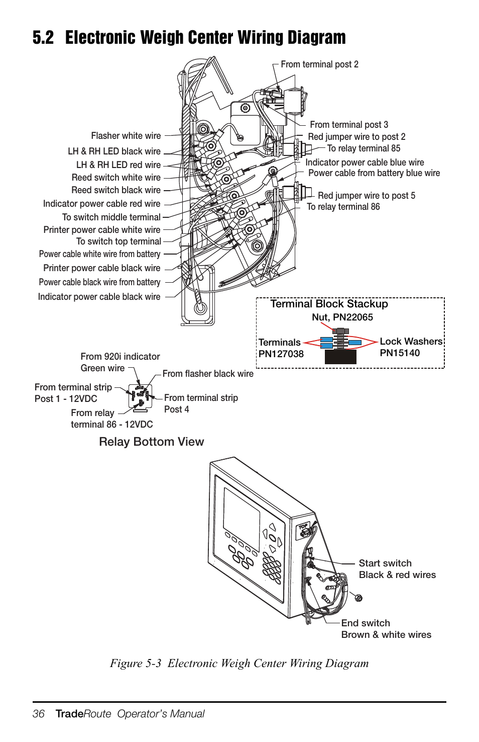 2 electronic weigh center wiring diagram, Relay bottom view | Rice Lake TradeRoute HL Series - Operation Manual (Legal-for-Trade) User Manual | Page 40 / 48