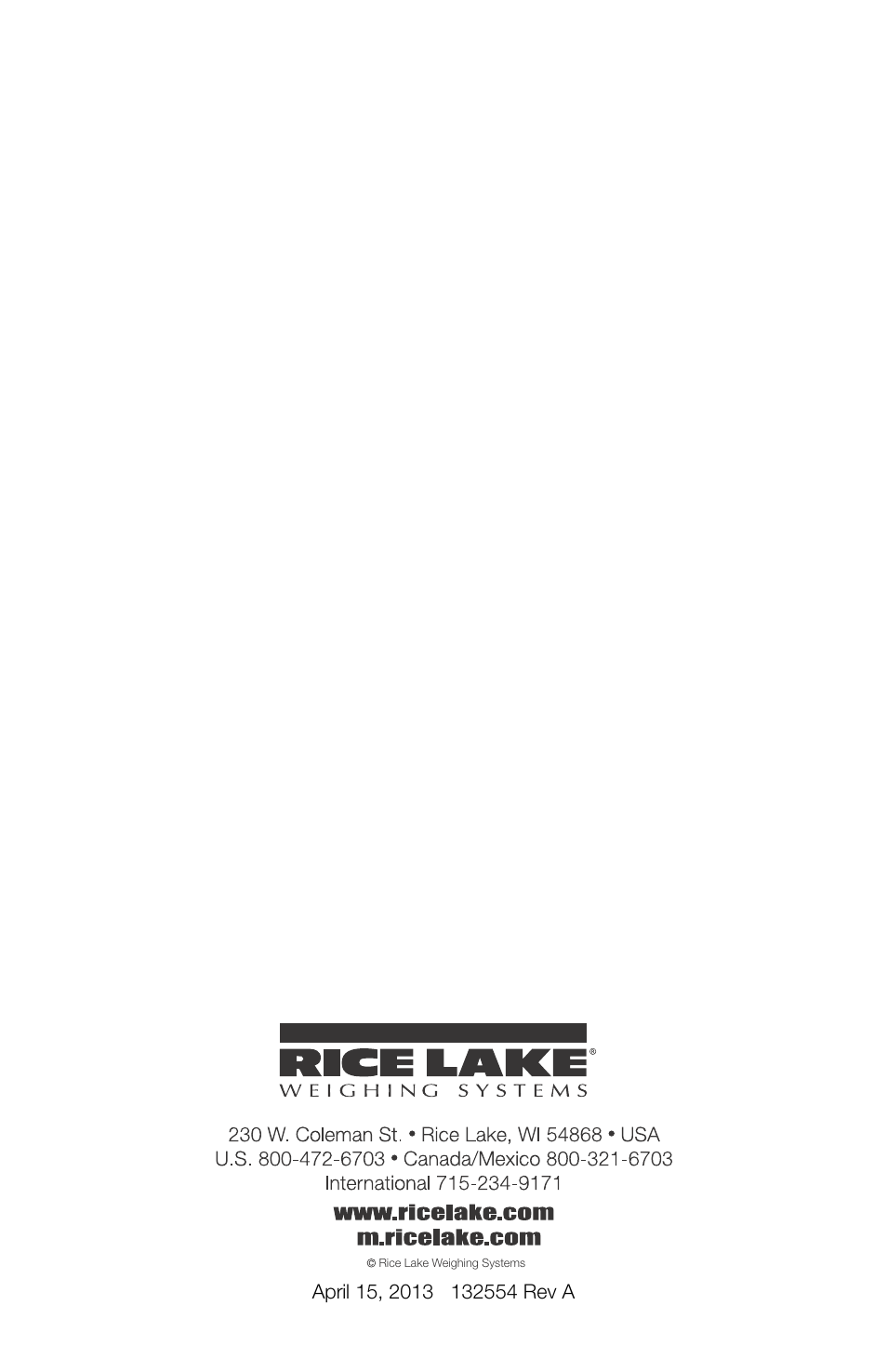 Rice Lake TradeRoute HL Series - Operation Manual (Legal-for-Trade) User Manual | Page 48 / 48