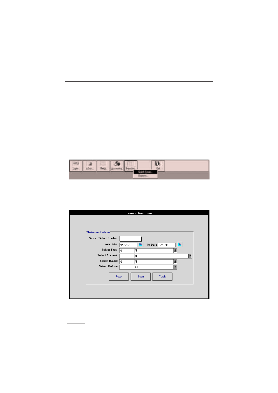 Reporting, Quick scan | Rice Lake TransAct 1.0 User Manual | Page 118 / 149