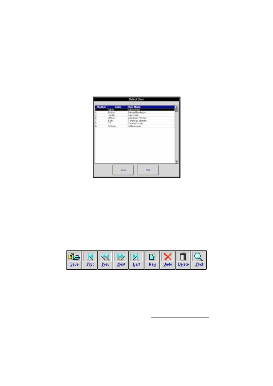 Viewing valid user list, Function buttons in tables | Rice Lake TransAct 1.0 User Manual | Page 35 / 149