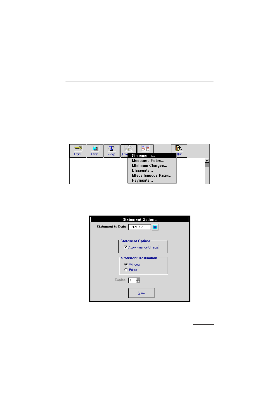 Accounting, Statements | Rice Lake TransAct 1.0 User Manual | Page 99 / 149