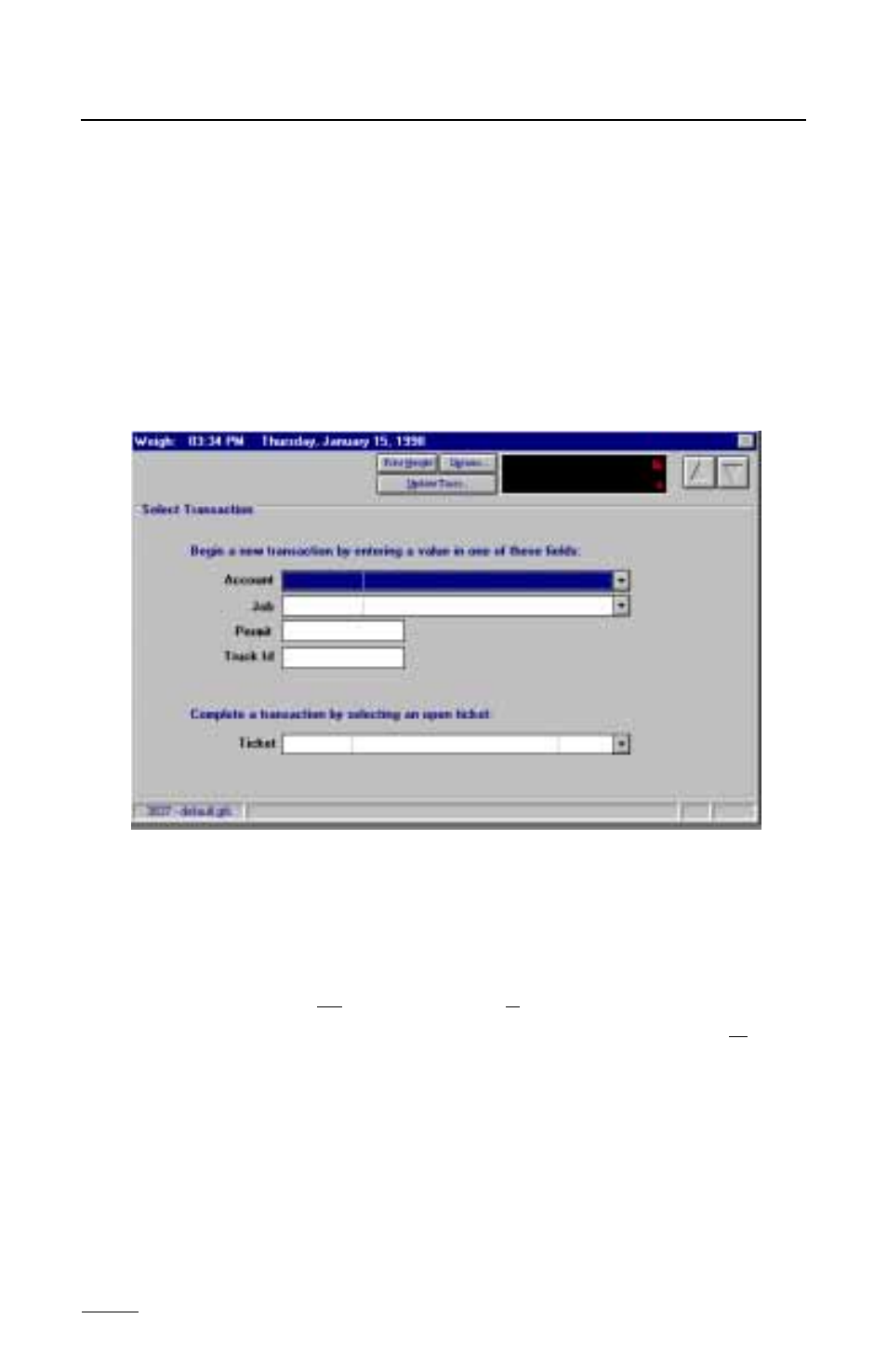0 weigh, 1 select transaction window | Rice Lake TransAct 2.0 User Manual | Page 59 / 141