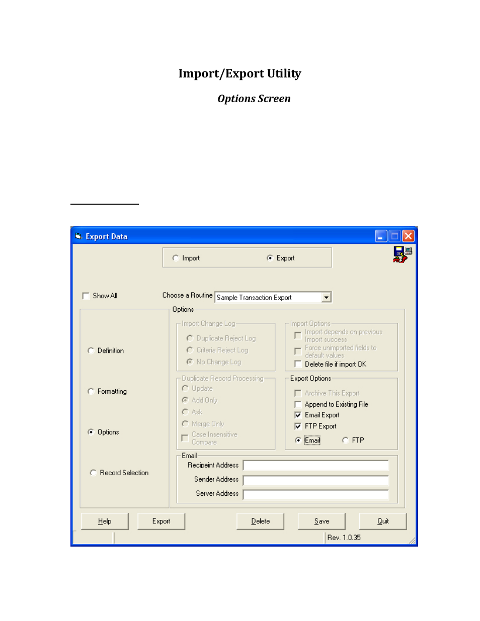 Import/export utility | Rice Lake TransAct 5.0 - Installation & Operation Manual User Manual | Page 160 / 318