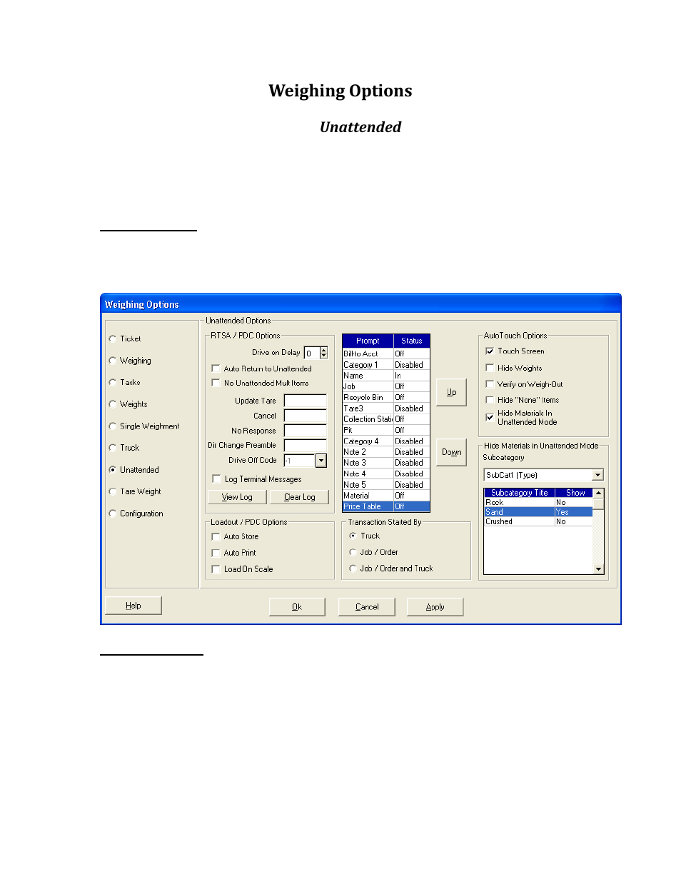 Weighing options | Rice Lake TransAct 5.0 - Installation & Operation Manual User Manual | Page 296 / 318