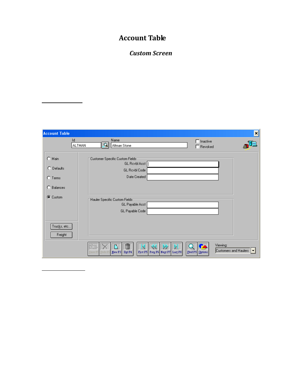 Account table | Rice Lake TransAct 5.0 - Installation & Operation Manual User Manual | Page 75 / 318