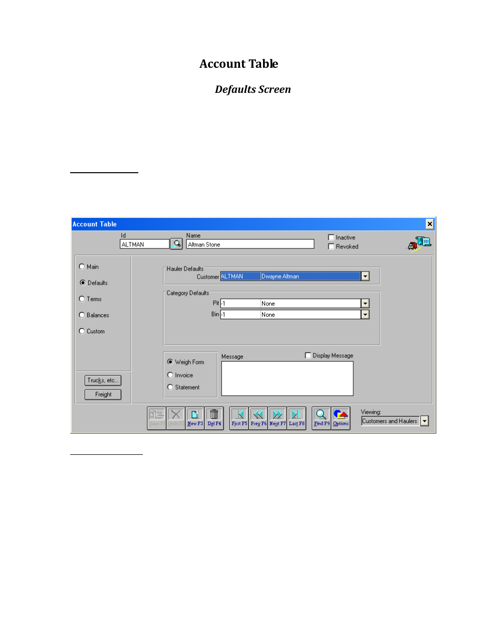 Account table | Rice Lake TransAct 5.0 - Installation & Operation Manual User Manual | Page 77 / 318