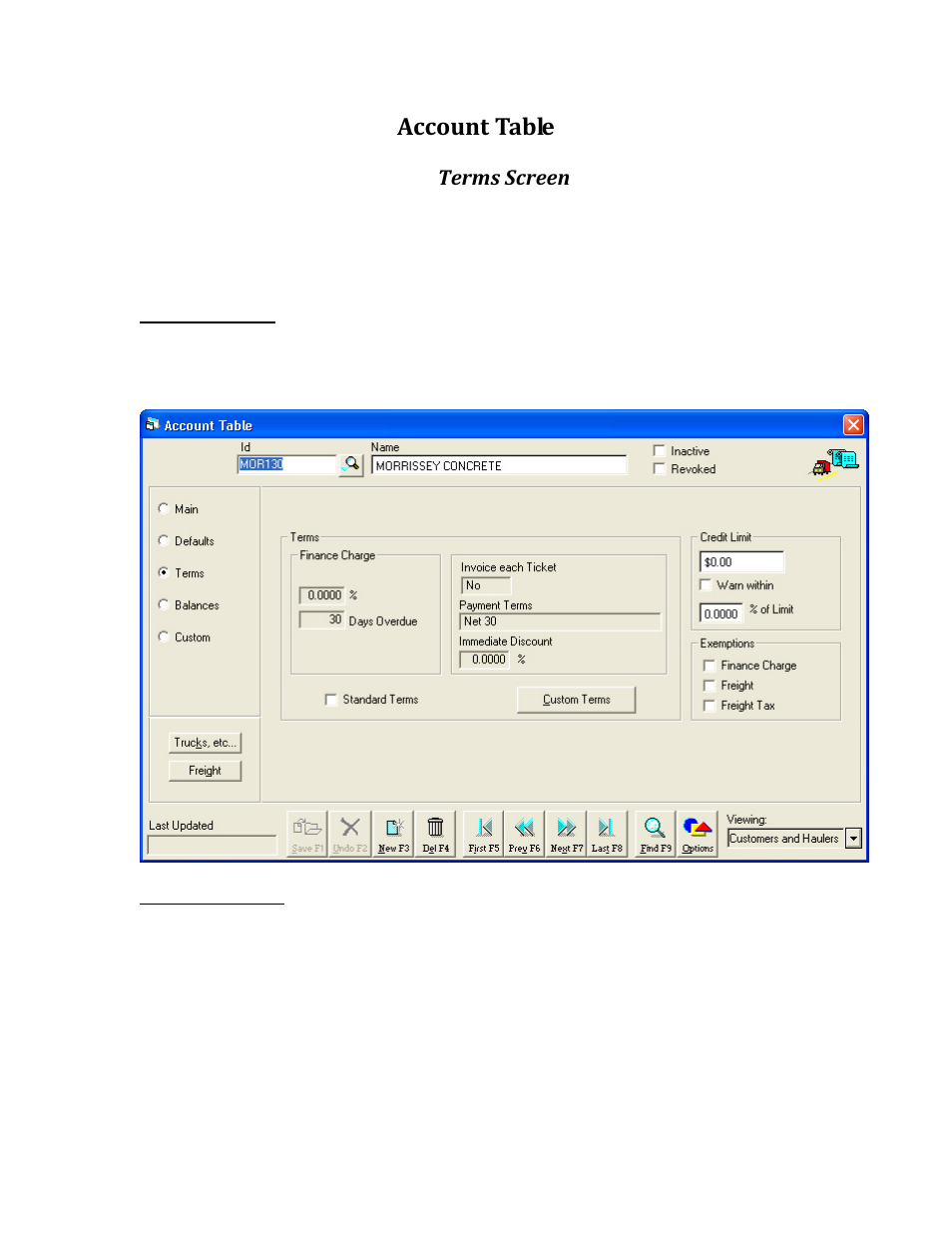 Account table | Rice Lake TransAct 5.0 - Installation & Operation Manual User Manual | Page 84 / 318