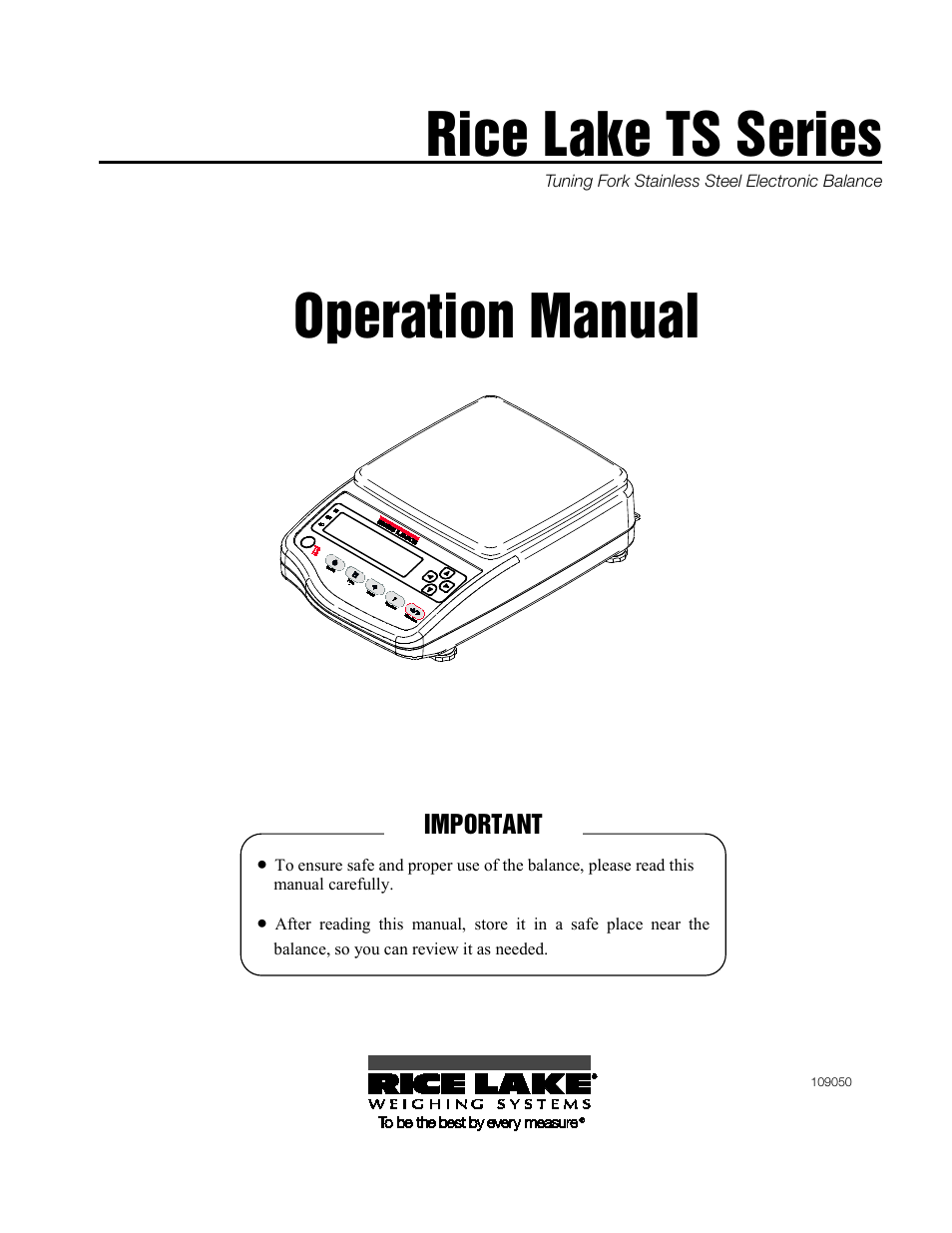 Rice Lake TS Series, Rice Lake Weighing Systems - Operation Manual User Manual | 104 pages