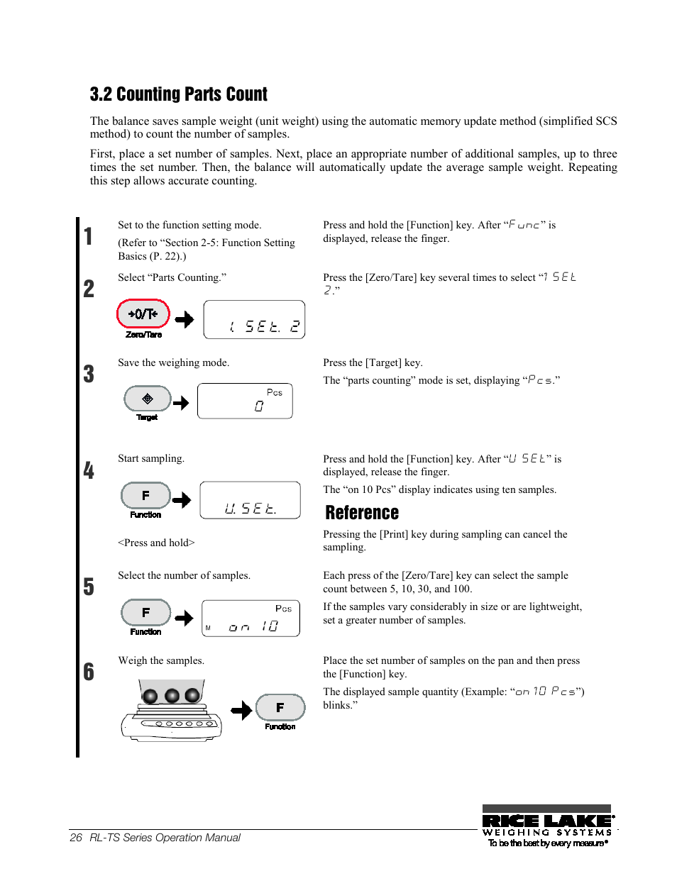 14b3.2 counting parts count, 14b 3.2 counting parts count, 2 counting parts count | Reference | Rice Lake TS Series, Rice Lake Weighing Systems - Operation Manual User Manual | Page 30 / 104