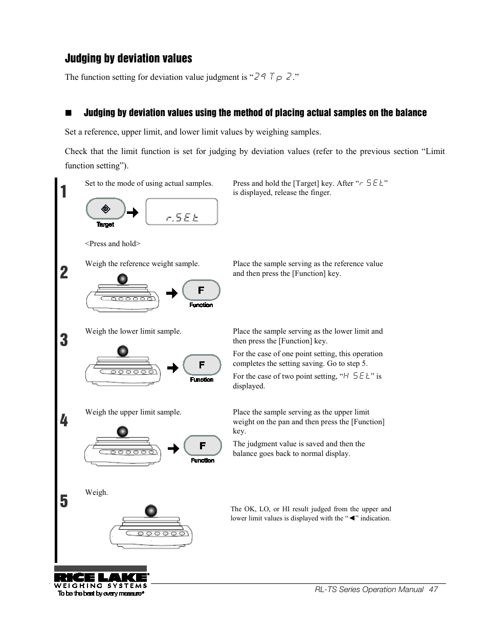 55bjudging by deviation values, 55b judging by deviation values, Judging by deviation values | Rice Lake TS Series, Rice Lake Weighing Systems - Operation Manual User Manual | Page 51 / 104