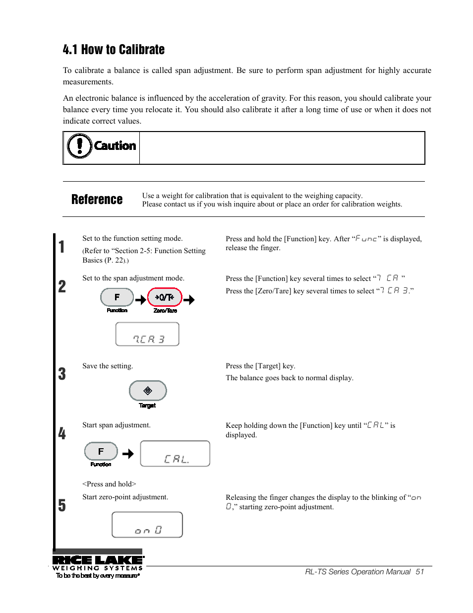 21b4.1 how to calibrate, 21b 4.1, How to calibrate | 1 how to calibrate, Reference | Rice Lake TS Series, Rice Lake Weighing Systems - Operation Manual User Manual | Page 55 / 104