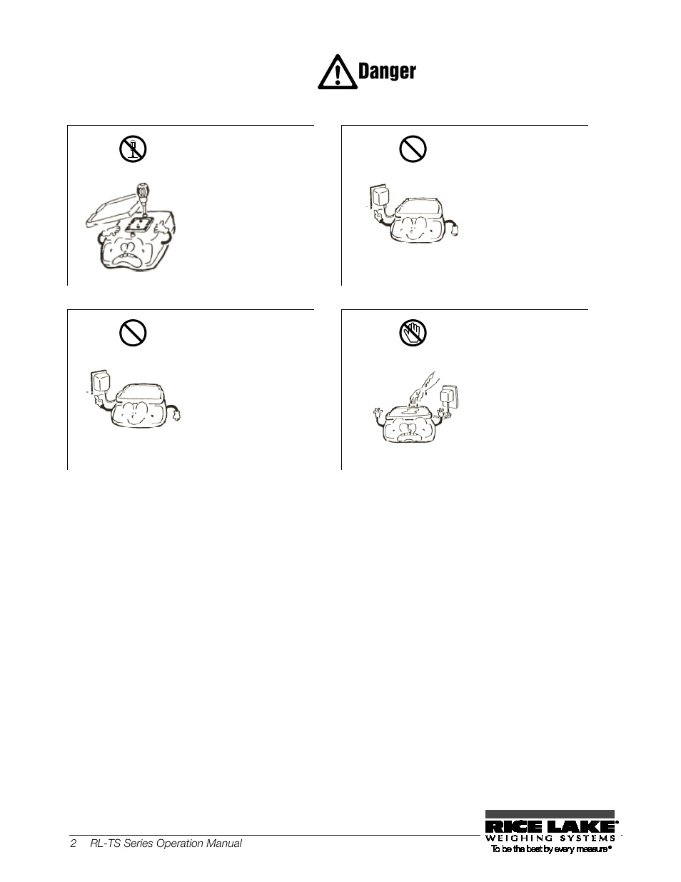 Danger | Rice Lake TS Series, Rice Lake Weighing Systems - Operation Manual User Manual | Page 6 / 104