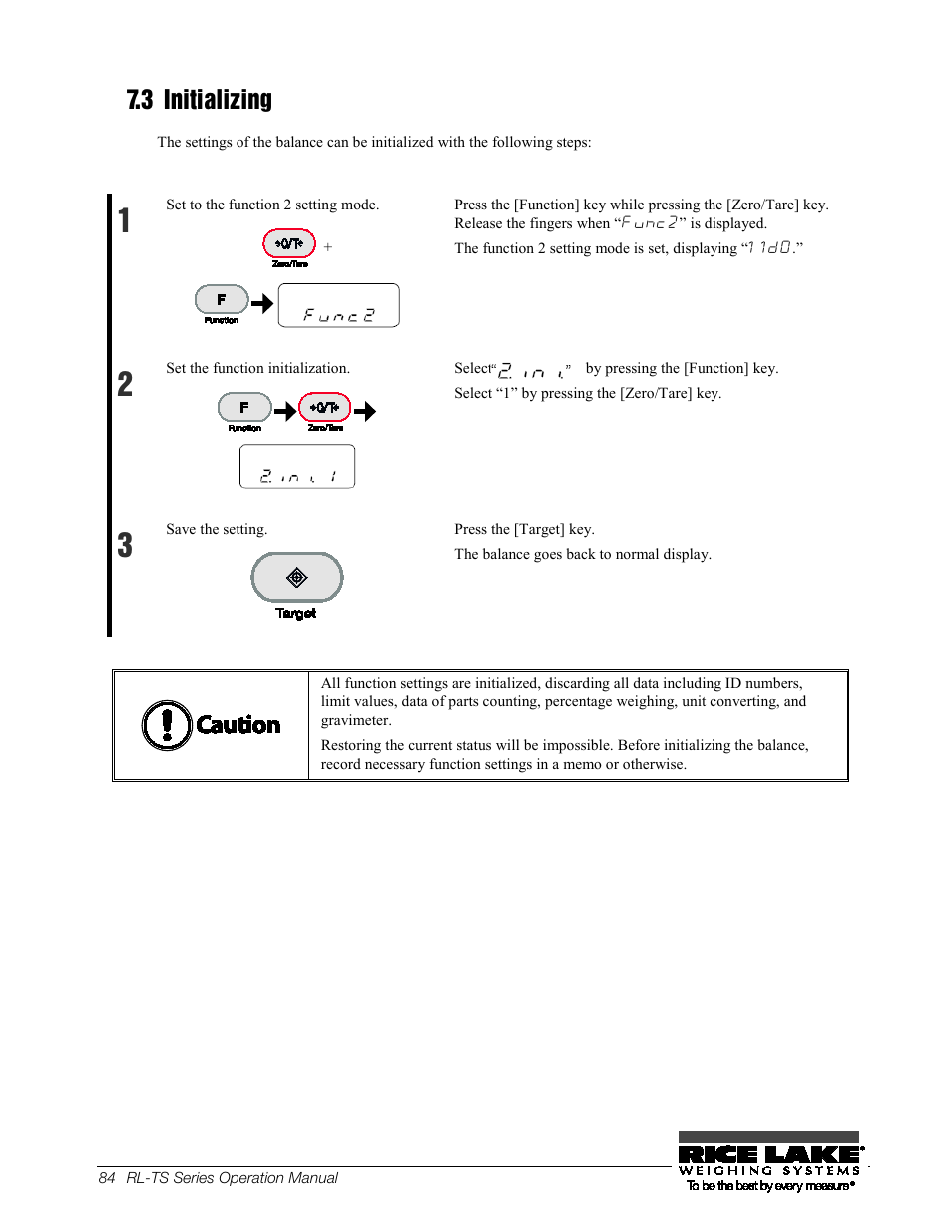 3 initializing | Rice Lake TS Series, Rice Lake Weighing Systems - Operation Manual User Manual | Page 88 / 104