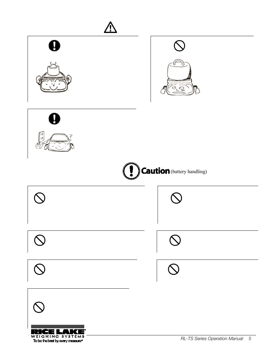 Respect the following | Rice Lake TS Series, Rice Lake Weighing Systems - Operation Manual User Manual | Page 9 / 104