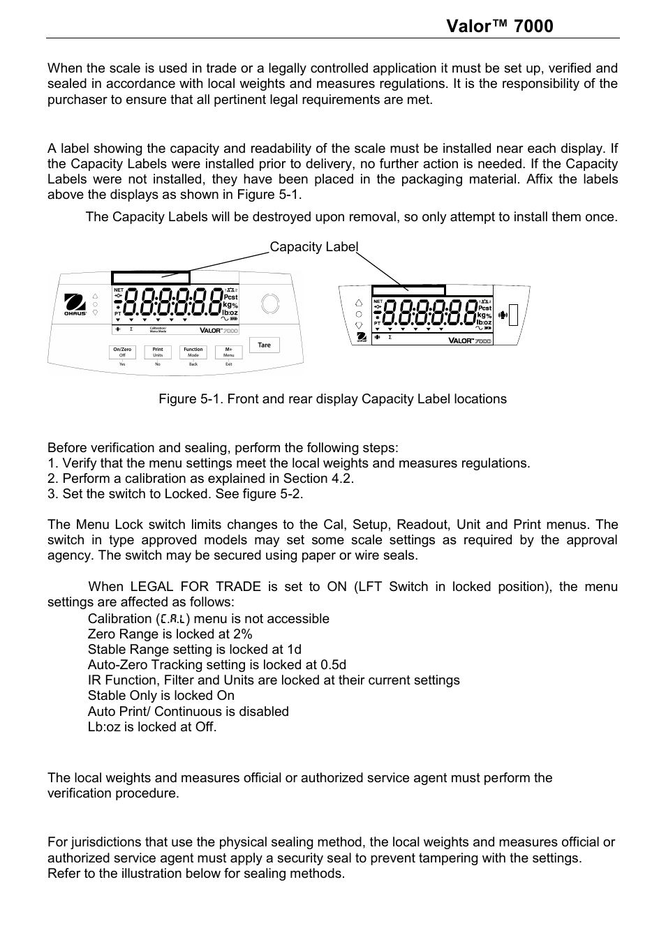 Series, Legal for trade | Rice Lake Valor 7000, Ohaus - Instruction Manual User Manual | Page 28 / 40