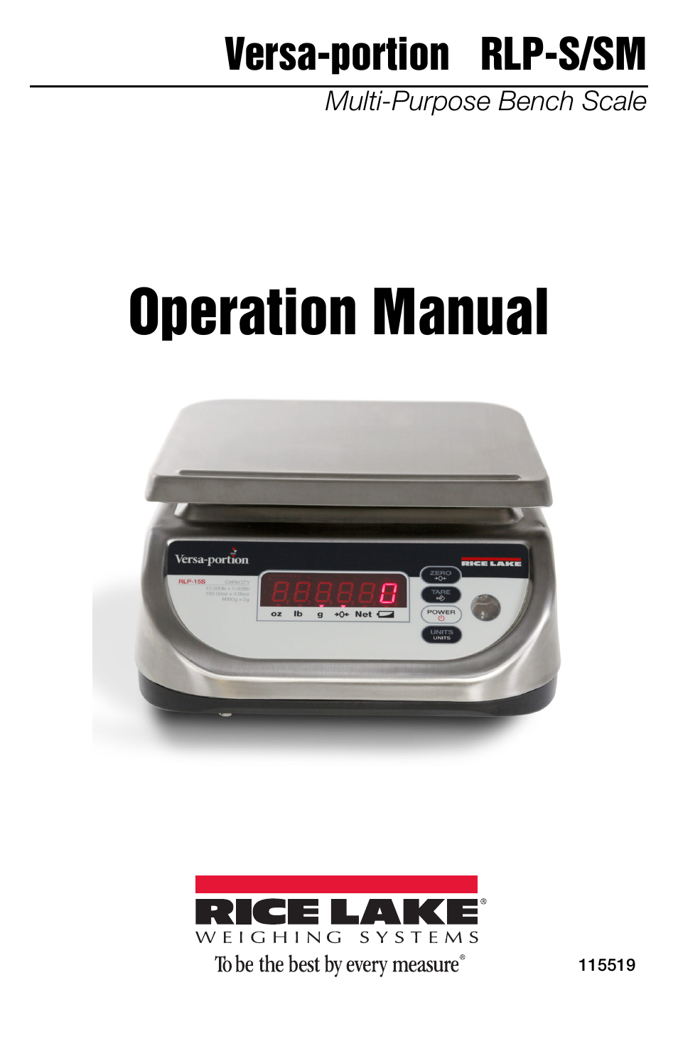 Rice Lake Versa-portion, Rice Lake Weighing Systems User Manual | 18 pages