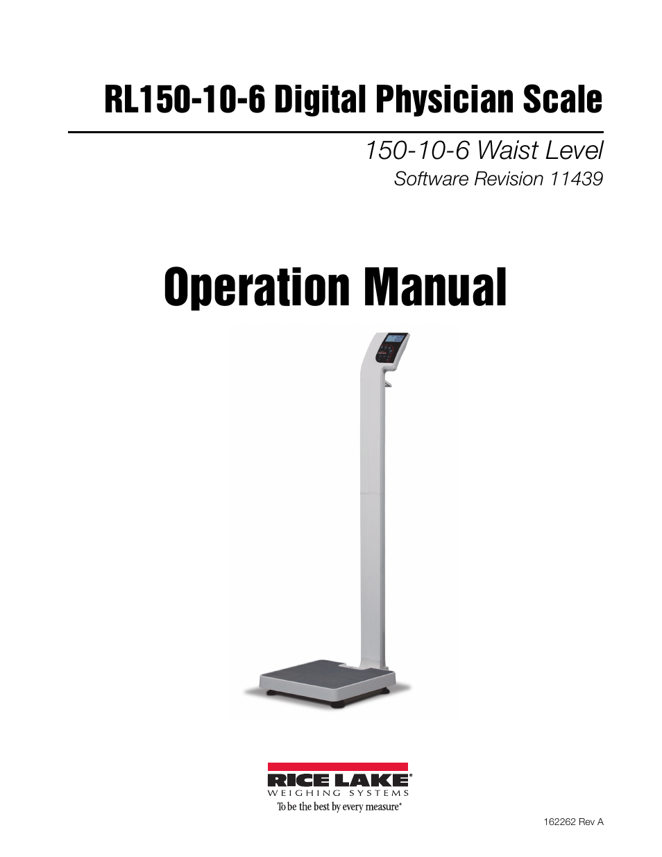 Rice Lake Waist Level Digital Physician Scales (150-10-6) - Operation and Setup Manual User Manual | 22 pages