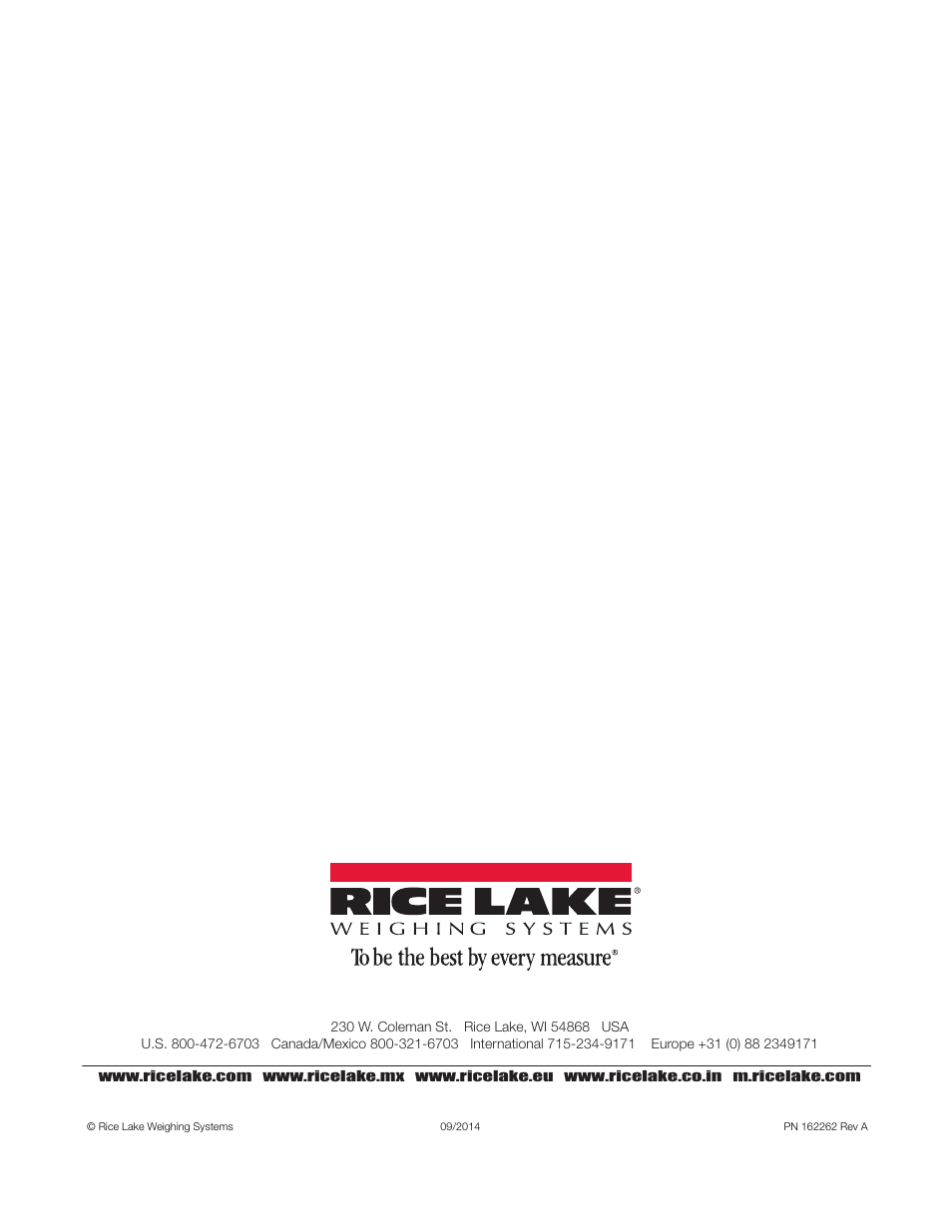 Rice Lake Waist Level Digital Physician Scales (150-10-6) - Operation and Setup Manual User Manual | Page 22 / 22