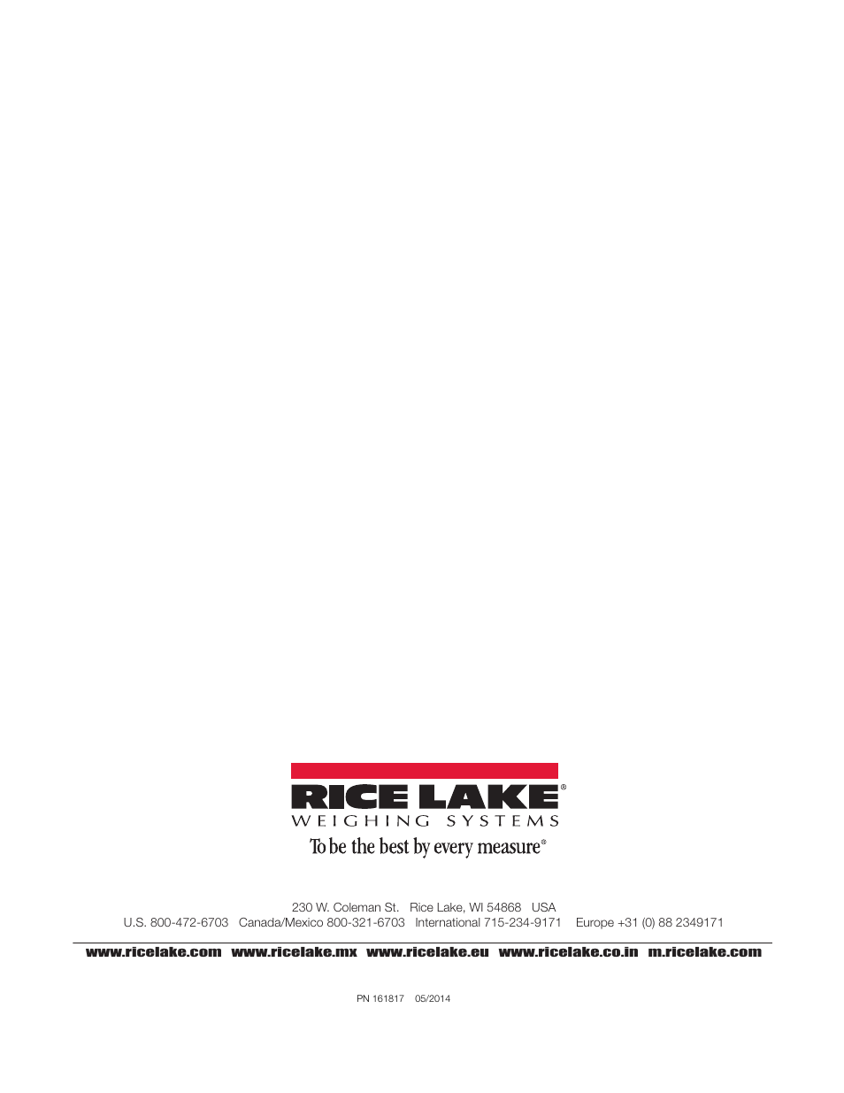 Rice Lake Wireless Bed Scale D1100 Series User Manual | Page 14 / 14