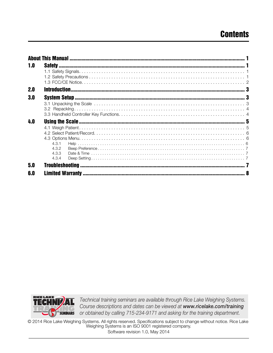 Rice Lake Wireless Bed Scale D1100 Series User Manual | Page 3 / 14