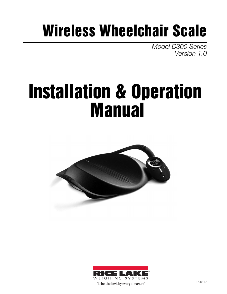 Rice Lake Wireless Wheelchair Scale D300 Series User Manual | 16 pages